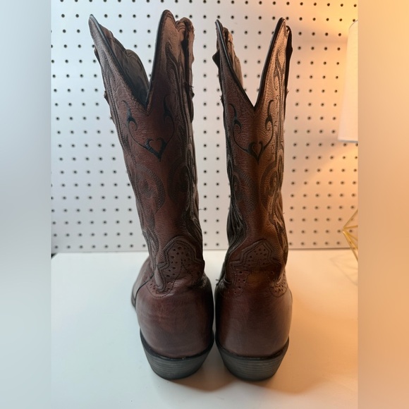 Justin Boots Dark Brown Mustang Cowhide Leather Style L2559 Women's Size 10C - Picture 6 of 17